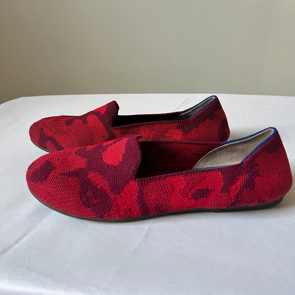Rothy’s Kids The Loafer Slip On Flats Red Camo Size 4K Round Toe - Picture 8 of 9